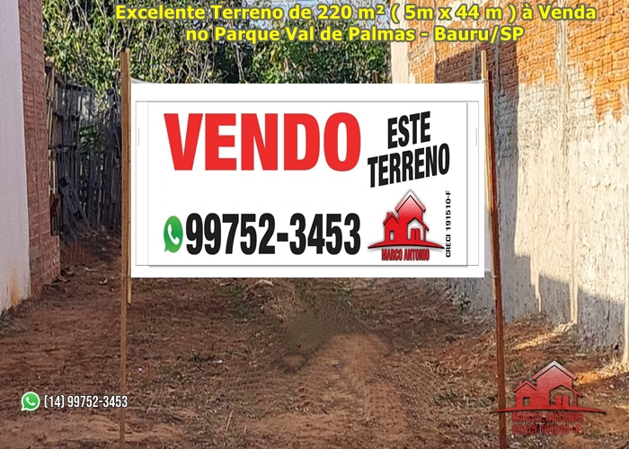 Excelente Terreno no Parque Val de Palmas – Bauru