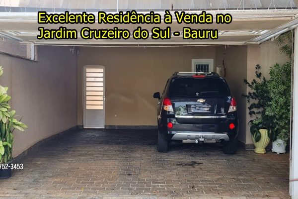 Excelente Residência a Venda no Jardim Cruzeiro do Sul – Bauru/SP