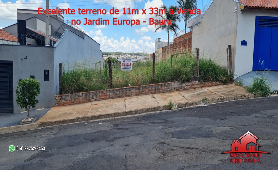 Excelente terreno de 363 m² a Venda no Jardim Europa – Bauru