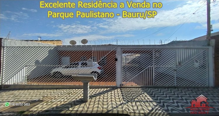 Excelente Residência a Venda no Parque Paulistano – Bauru/SP