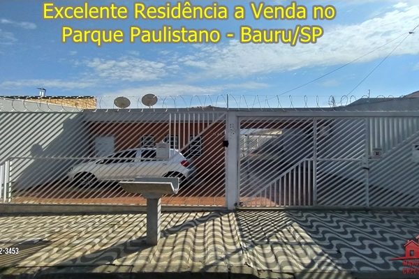 Excelente Residência a Venda no Parque Paulistano – Bauru/SP