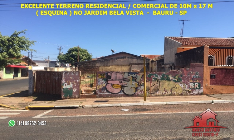 Excelente Terreno Residencial/Comercial a Venda no Jardim Bela Vista – Bauru