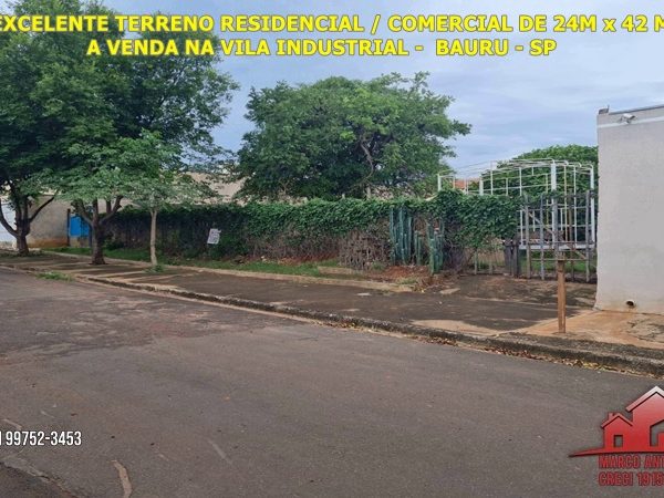 Excelente Terreno Residencial/ Comercial de 940 m² a Venda na Vila Industrial – Bauru