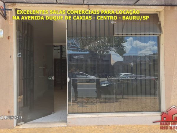 Excelentes Salas Comerciais para Locação – Avenida Duque de Caxias – Centro – Bauru-SP