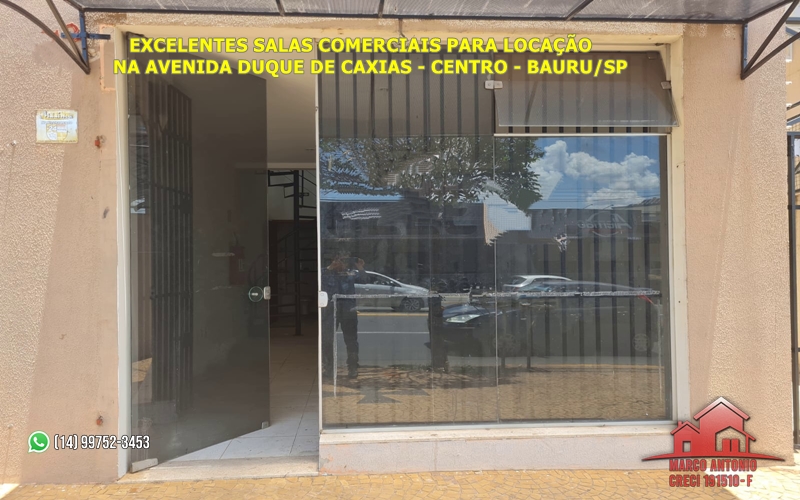 Excelentes Salas Comerciais para Locação – Avenida Duque de Caxias – Centro – Bauru-SP