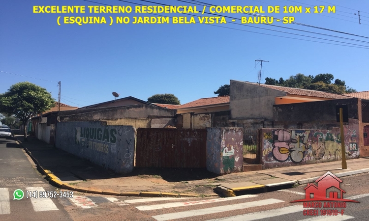 Excelente Terreno Residencial/Comercial a Venda no Jardim Bela Vista – Bauru