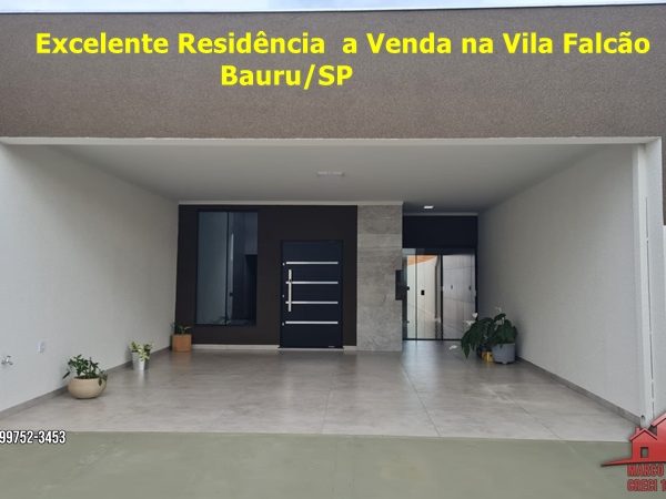 Excelente Residência a Venda na Vila Falcão – Bauru, SP